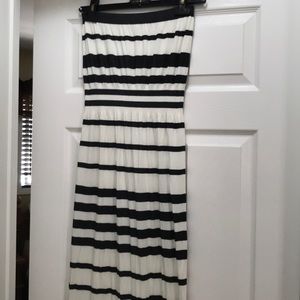 Strapless Striped Maxi Dress